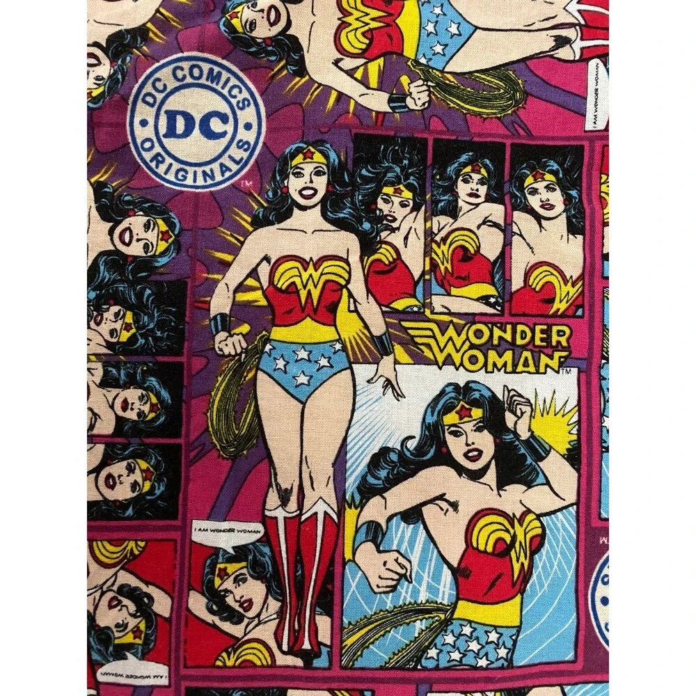 WONDER WOMAN DC Comics Standard Pillowcase PINK Superhero Bedding Cotton Stars